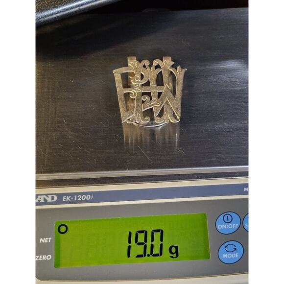 Antique 925 Mexico Money Clip - Initials EHW [Heavy Wear] - Picture 7 of 7